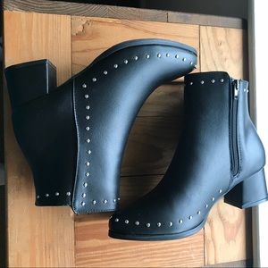 NEW Studded black booties by Qupid